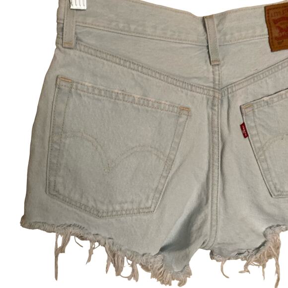 Levi’s Women’s 501 Denim Shorts Button Fly Ripped Distressed Jean Better Love 26 - Picture 16 of 16